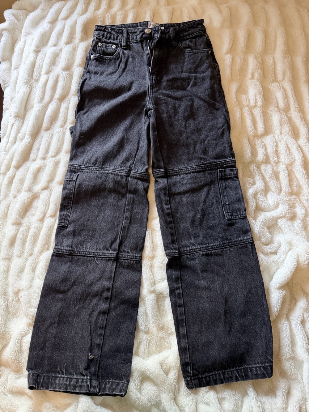 Princess Polly Black High-Waist Wide-Leg Jeans